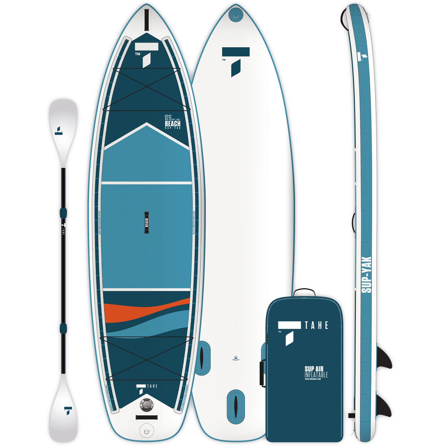 TAHE タヘ【SUP BEACH SUP-YAK 10.6 】パドル付きサップ 10'6'' Beach Sup-Yak + Pack Kayak – Tahe Sport