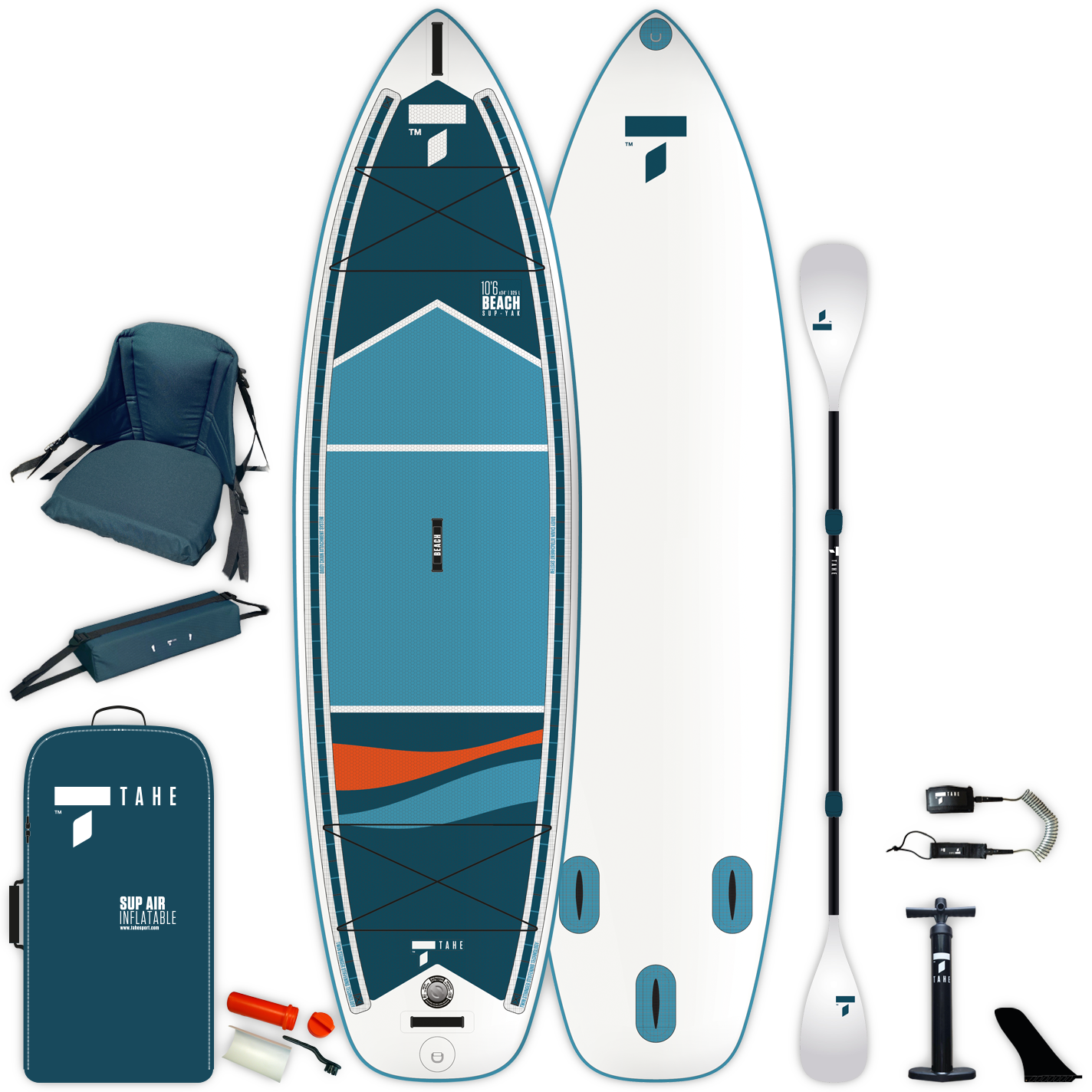 10'6'' Beach Sup-Yak + Pack Kayak – Tahe Sport 10'6'' Beach Sup-Yak + Pack Kayak – Tahe Sport